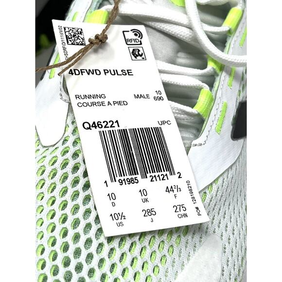 Adidas 4D FWD Pulse Mens Running Shoe Q46221 Sz 10.5 White Signal Green No Box main image 3